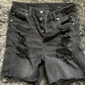 American 🦅 Eagle Black Distressed shorts